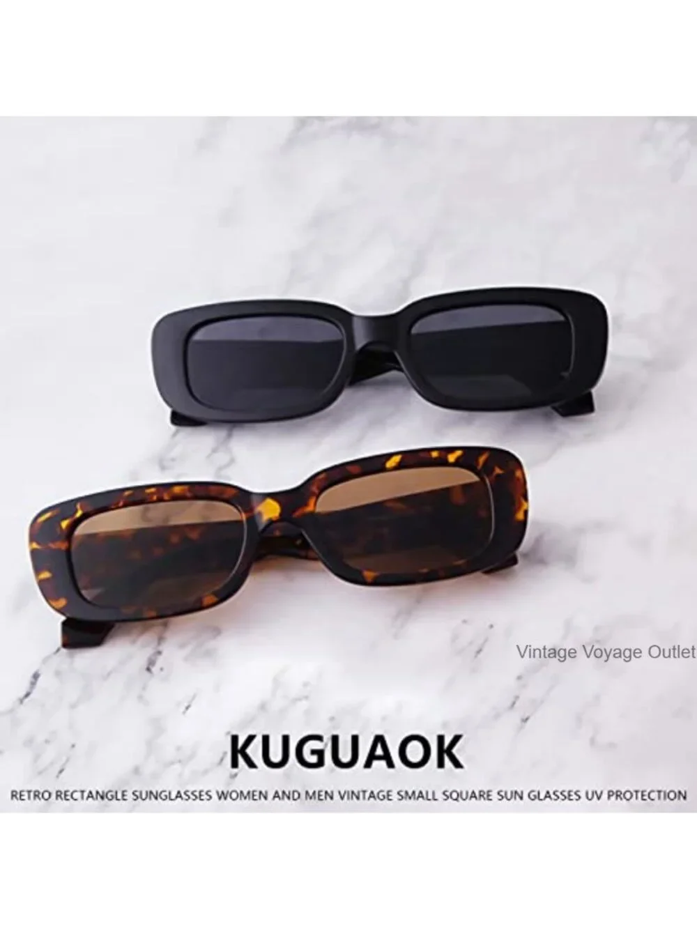 Retro Rectangle Sunglasses Women Men Vintage Square UV Protection